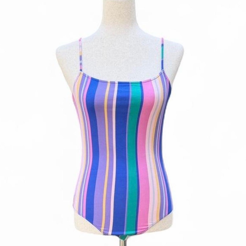 Iris Striped Bodysuit in Blue, Pink, and Green